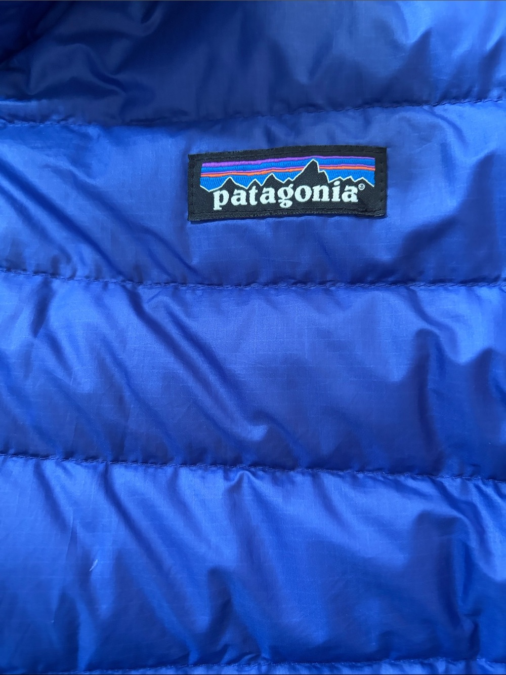 Patagonia Women’s Down Sweater Blue Puffer Jacket with Teal Trim - Picture 3 of 13